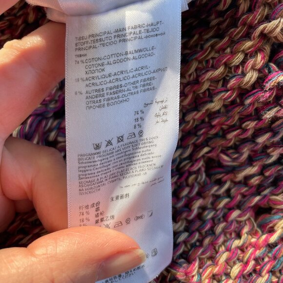 Kookai Grandmacore Open Knit Multicolor Cardigan Sweater Kimono Size 1 Boho Chic - Picture 6 of 13